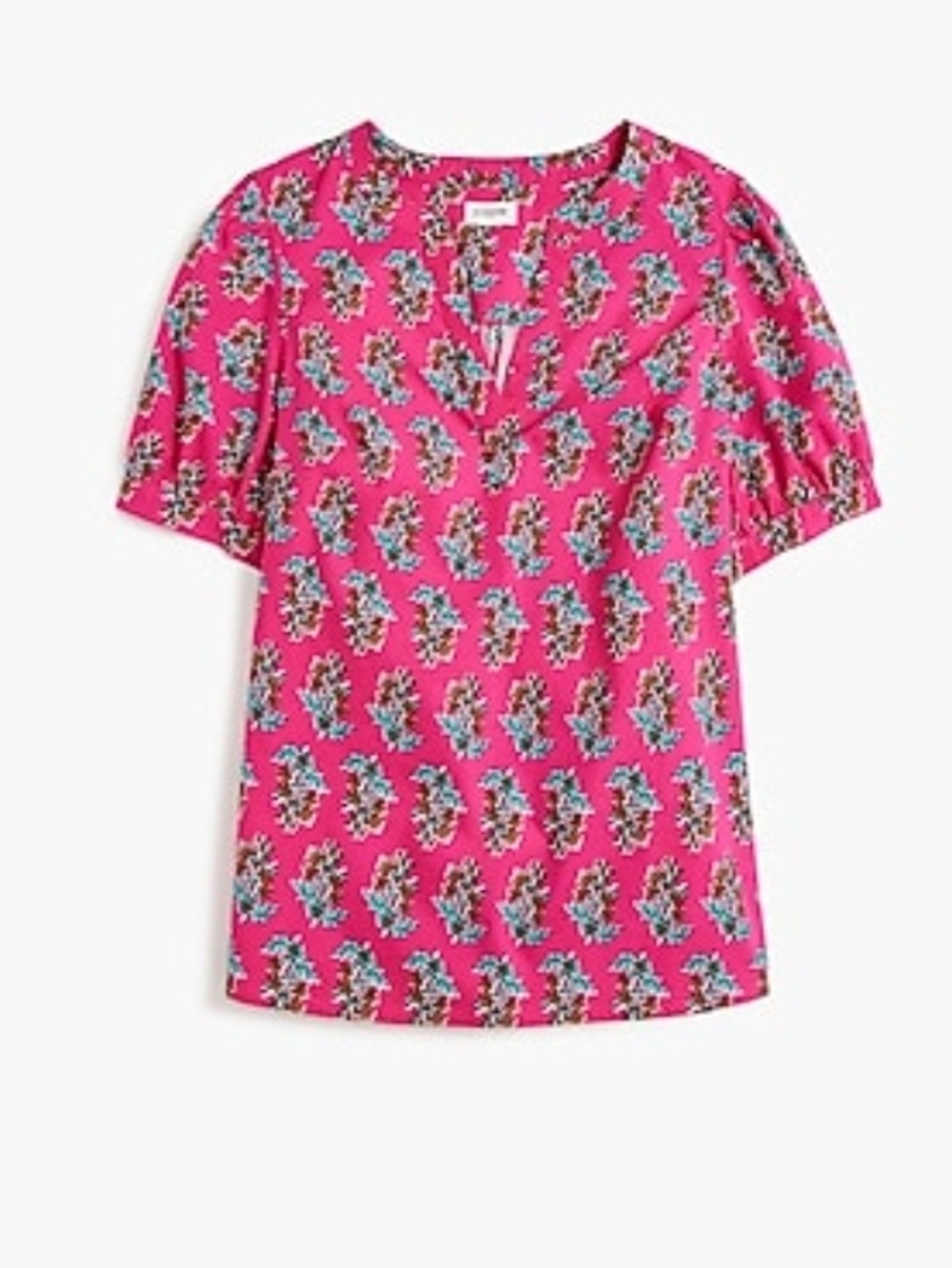 J Crew Printed short-sleeve poplin top